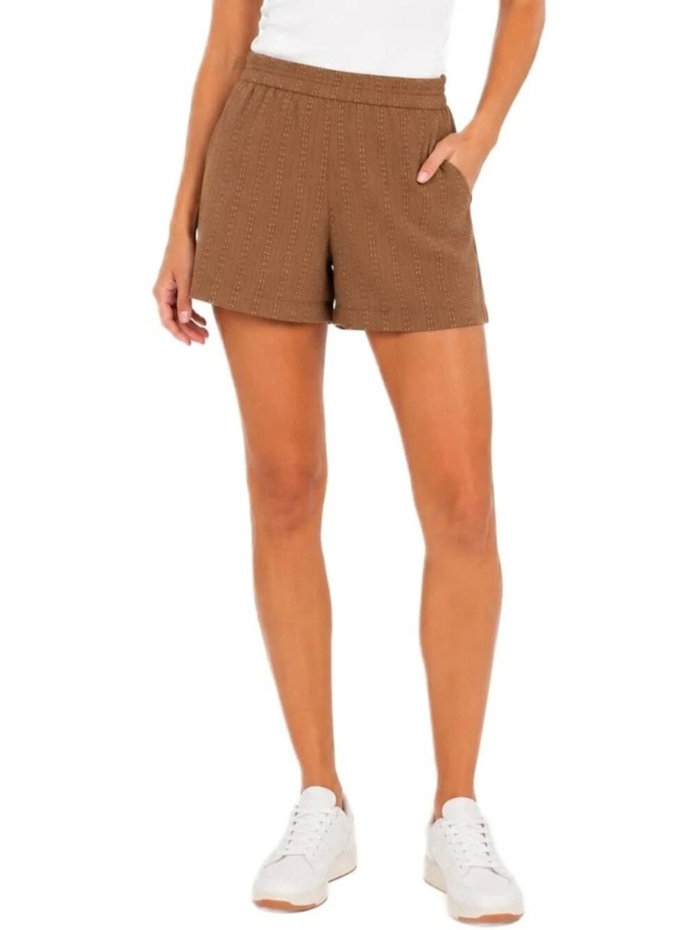 three dots Shorts Brown Women's Pull-On Size small new with tag